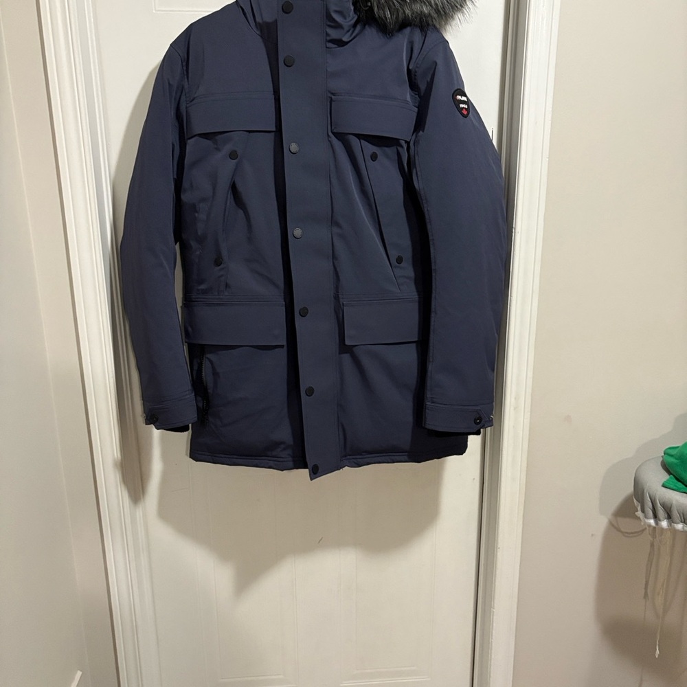 Pajar Men medium size Navy Puffer Jacket with Fur Hood